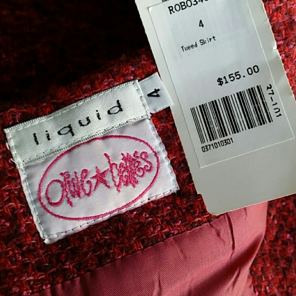 Liquid Olive&Bette's Heather Pink Wool Blend Front Pleats Aline Skirt Size 4 - Picture 7 of 9